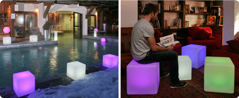 Lampe sans fil connectée en forme de cube